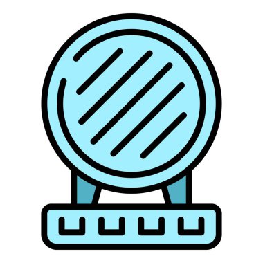 Fritöz ikon ana hatları vektörü. Gözleme ızgarası. Belçika makine rengi düz