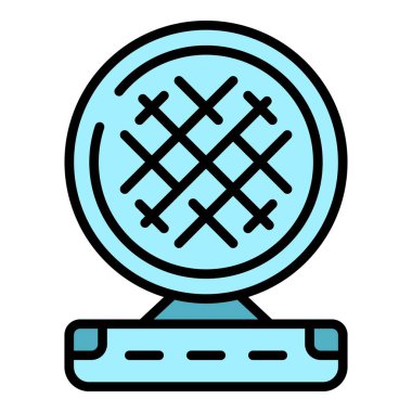 Tarif waffle yapıcı ikon ana hatları vektörü. Demir makinesi. Pişirme rengi düz