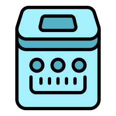 Ekmek yapma ikonu ana hatları vektörü. Ekmek makinesi yemeği. Düğme denetim rengi düz