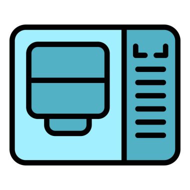 Ekmek simgesi ana hatları vektörü pişiriliyor. Mutfak makinesi. Gıda denetimi rengi düz