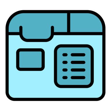 Ekmek Üretici Aygıt simgesi ana hatları vektörü. Ekmek makinesi. Gıda işlemcisi rengi düz