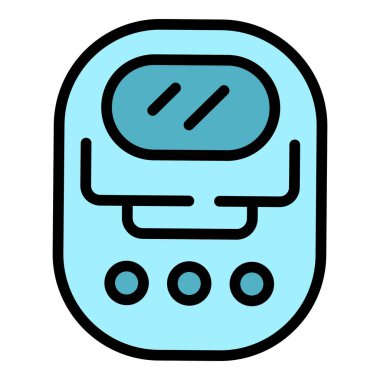 Küçük ekmek makinesi simgesi ana hat vektörü. Yemek kontrolü. Yemek makinesi rengi düz