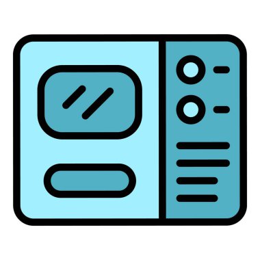 Ekmek yapma ikonu ana hatları vektörü. Ekmek makinesi. Mutfak besin rengi düz