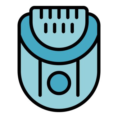 Kadın epilatör ikon ana hatları vektörü. Lazer epilasyonu. Düz cilt çıkarma rengi