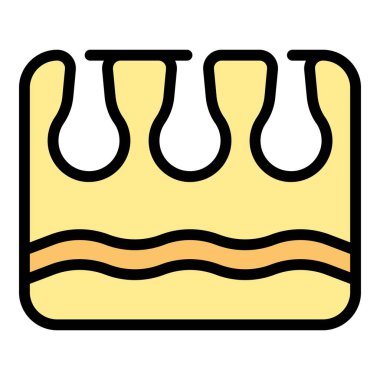 Temiz saç ikonu ana hatları vektörü. Lazer epilasyonu. Taşıma bakım rengi düz