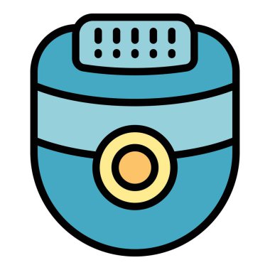 Epilatör ikon ana hatları vektörü. Saç epilasyonu. Düz ten rengi