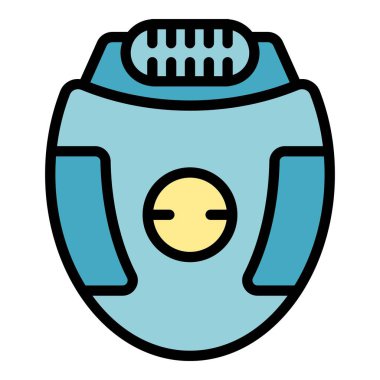 Bikini epilatör ikon ana hatları vektörü. Saç tedavisi. Saç renginin çıkarılması düz