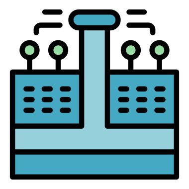 Modern sulama sistemi simgesi ana hatları vektörü. Su damlası. Bahçe çiftliği rengi