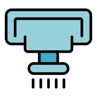 Sulama sistemi ikon dış hat vektörü. Su damlası. Çiftlik otomatik renk düzlüğü