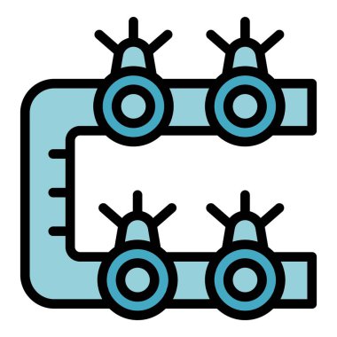 Fıskiye borusu simgesi ana hat vektörü. Su sistemi. Çiftlik bahçesi rengi düz
