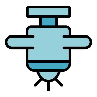 Sulama baş simgesi ana hat vektörü. Su sistemi. Bahçe damlası rengi düz