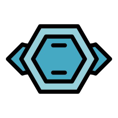 Duvar servisi simgesi ana hatları vektörü. Monitör kontrolü. Ekran evi rengi düz