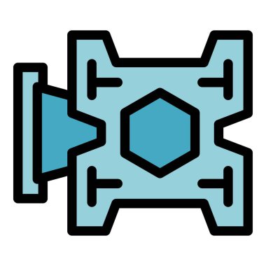 Vesa mount ikon ana hat vektörü. Duvar desteği. Kontrol konsolu rengi düz