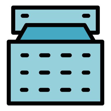 Duvar montajı ikon ana hat vektörü. Televizyon ayraçları. Vesa ekran rengi düz