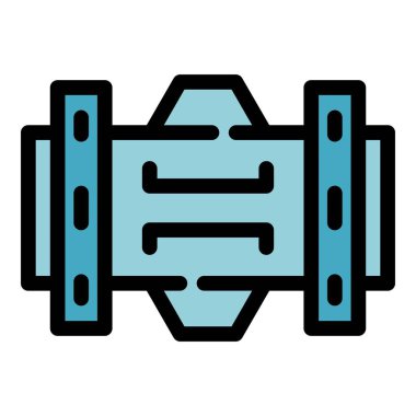 Televizyon duvarı montajı ikon ana hat vektörü. Vesa gösterisi. Monitör denetim rengi düz