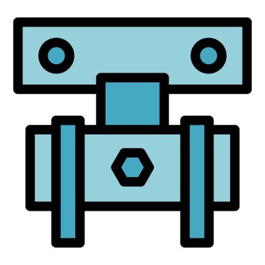 Simge bağlama dış hat vektörünü izle. Vesa duvarı. Ev servisi rengi düz