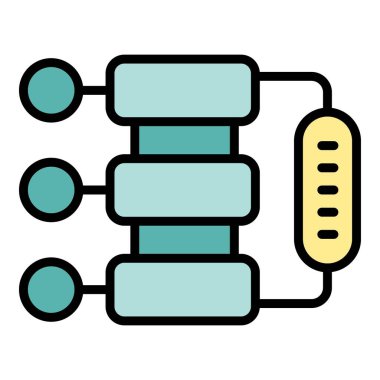 Çalışma akışı organizasyonel simge ana hatları vektörü. Çalışma süreci. İş projesi rengi düz