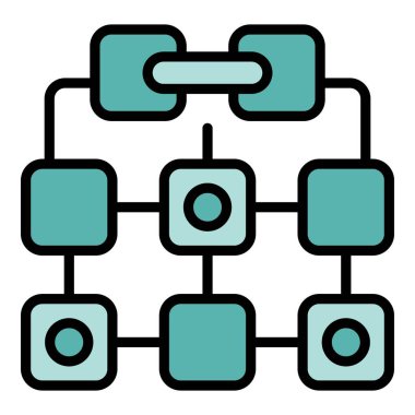 Takım çalışması işlem simgesi ana hatlı vektör. İş projesi. Yönetici pazarlama rengi düz