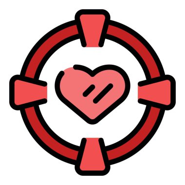 Hedef simge ana hatlarını gözden geçirmek gibi. Sosyal müşteri. Zihinsel pozitif renk düzlüğü