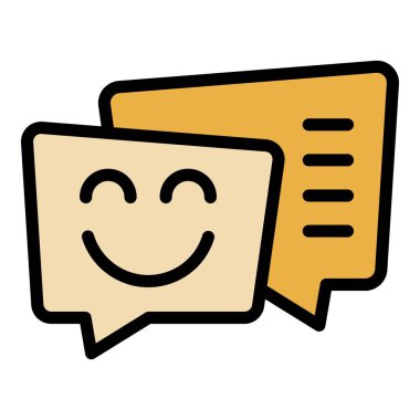 Çevrimiçi sohbet simgesi ana hatları vektörü. Sosyal inceleme. İş yardımı renk düzlüğü