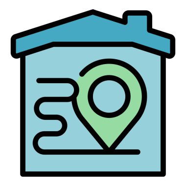 İzolasyon konumu ikonu ana hat vektörü. Çevrimiçi karantina. Sosyal duruş rengi düz