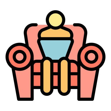 Kişisel izolasyon ikonu ana hat vektörü. Ev halkı. Ev korona rengi düz