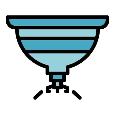 Duman algılayıcı simgesi ana hat vektörü. Yangın alarmı. Yangın dedektörü rengi düz