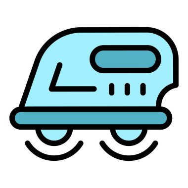 Modern demir ikon ana hatları vektörü. Elektrikli ev. Kumaş buhar rengi düz