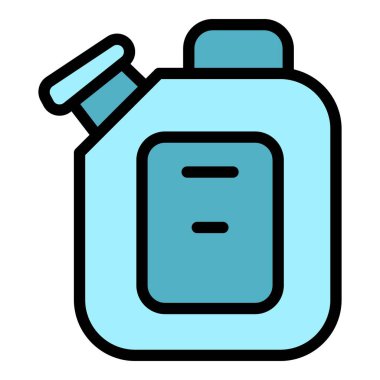 Bisiklet kutusu ikonu ana hatları vektörü. Motosiklet takımı. Motosiklet filtresi rengi düz