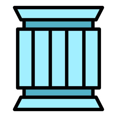 Bisiklet filtresi ikon ana hatları vektörü. Motosiklet ekipmanı. Motor bölümü rengi düz