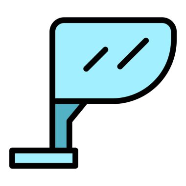 Bisiklet aynası taslak vektörü. Motosiklet kısmı. Bisiklet ekipmanı rengi düz