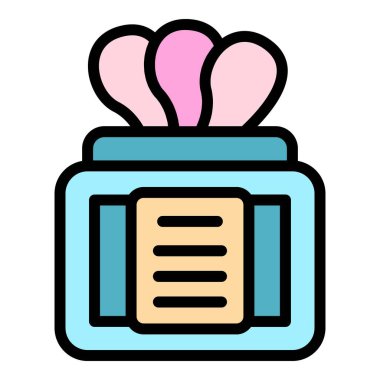 Kozmetik jel kavanozu dış hat vektörü. Göz bandı. Güzellik maskesi rengi düz