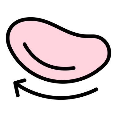 Göz maskesi simgesi ana hat vektörü. Kadın derisi. Krem rengi düz