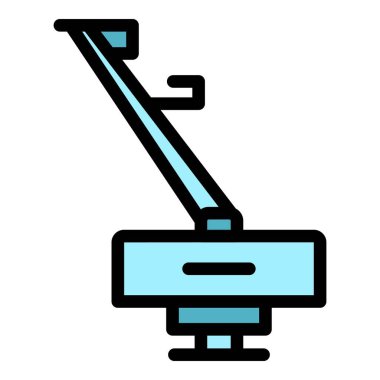 Hızlı kırpıcı simgesi ana hatları vektörü. Bahçe bahçesi. Ot aracı rengi düz