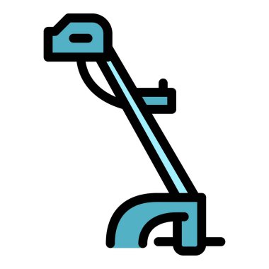 Profesyonel kırpıcı simgesi ana hatları vektörü. Bahçe otu. Tarım aracı rengi düz