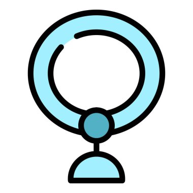 Evcil hayvan halka ikonu ana hatları vektörü. Köpek dükkanı. Hayvan aksesuar rengi düz