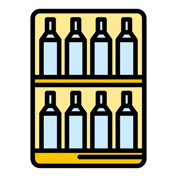 Σπίτι Κατάστημα Κρασιού Εικονίδιο Περίγραμμα Φορέα Ξύλινο Ντουλάπι Εσωτερικό Bar — Διανυσματικό Αρχείο