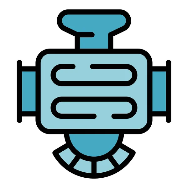 Umrissvektor Für Die Pumpenbewässerung Wassersystem Automatische Farbenflach Bauernhof — Stockvektor