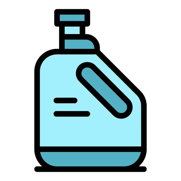 クリーナーアイコンアウトラインベクトル 液体洗剤について ディッシュクリーンカラーフラット — ストックベクタ