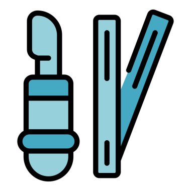 Doğum kontrol neşteri ikonu ana hat vektörü. Sağlık kontrolü. Doğum kontrol rengi düz