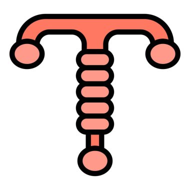 Vajinal doğum kontrol ikonu ana hat vektörü. Doğum kontrol hapı. Sağlık eğitimi rengi düz