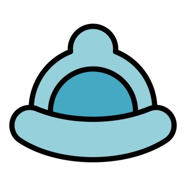 Prezervatif önleme ikonu ana hatları vektörü. Doğum kontrol hapı. Sağlık eğitimi rengi düz