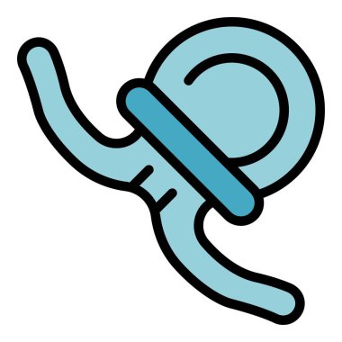 Acil doğum kontrol ikonu ana hat vektörü. Doğum kontrol hapı. Sağlık yaması rengi düz