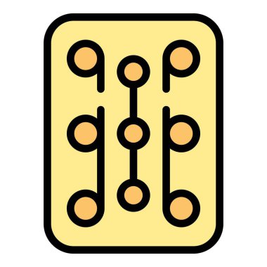 Doğum kontrol hapı ikonu ana hatları vektörü. Doğum kontrol hapı. Dişi yama rengi düz