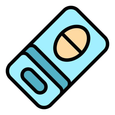 Hamile test simgesi ana hatları vektörü. İlk yardım çantası yok. Dişi sonuç rengi düz