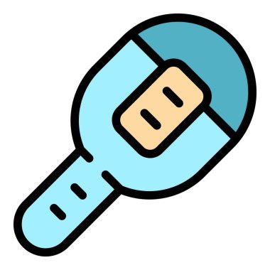 Hamilelik testi ikonu ana hatları vektörü. Pozitif sonuç. Tıbbi test rengi düz