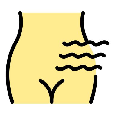 Vücut kıllarını çıkarma ikonu ana hatları vektörü. Balmumu kremi. Aroma lazer rengi düz