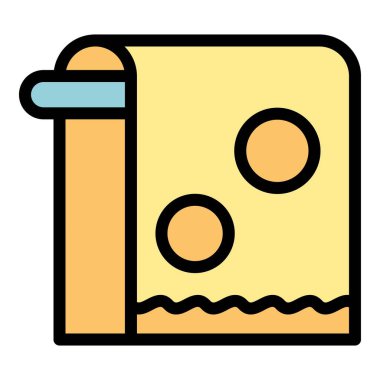 Banyo havlusu taslak vektörü. Mum cilası. Krem rengi düz