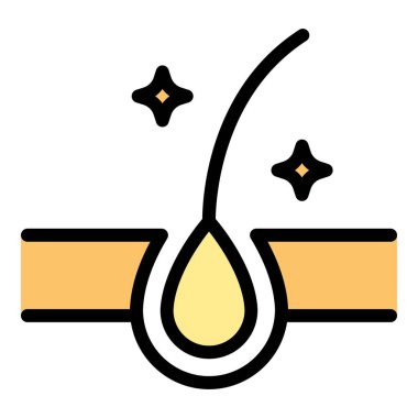 Temiz tüy temizleme ikonu ana hatları vektörü. Balmumu. Krem parafin rengi düz