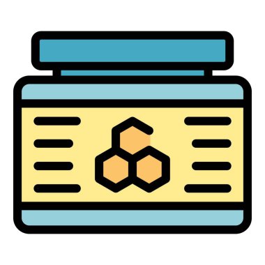 Balmumu kavanozu ikonu ana hatları vektörü. Saç kremi. Aroma parafin rengi düz